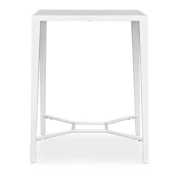 This Sleek And Stylish Bar Table Is Perfect For Outdoor Entertaining. The Minimalist Design Features A Square Top And A Geometric Support Structure For Stability, Made Of Aluminum In A Crisp White Finish. Collection: Montellano Designer: PIETRO MORUCCI Finish: White Width: 32.00" Height: 42.25" Length: 32.00" Weight: 30.80 lb Material: Metal Aluminium Country of Origin: Indonesia Safety Rating: Indoor/Outdoor