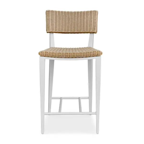 The Calbas Counter Stool Perfectly Blends Style And Comfort. The Crisp White, Powder Coated Aluminum Frame And Hand Wrapped, Honey Toned All-weather Wicker Create A Harmonious Look That Will Enhance Any Outdoor Setting. Collection: Calbas Designer: PIETRO MORUCCI Finish: White Width: 19.75" Height: 38.10" Length: 22.60" Weight: 17.64 lb Material: METAL ALUMINIUM WITH WICKER TWIST 3mm RIVIERA Country of Origin: Indonesia Safety Rating: Indoor/Outdoor