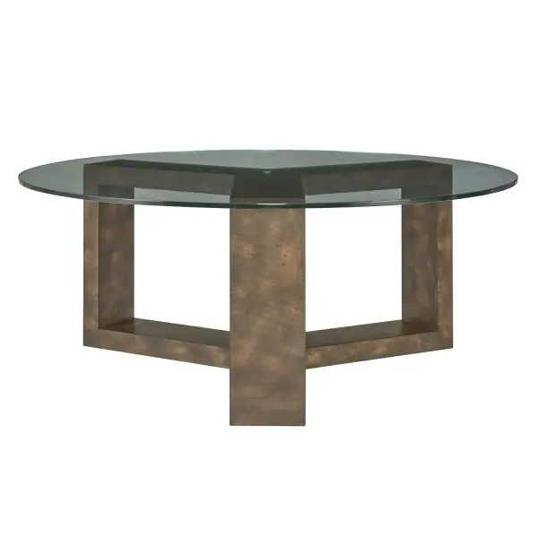 The Stunning Ignis Coffee Table Features A Round Tempered Glass Tabletop That Allows The Rich, Intricate Patterns Of The Mappa Burl Veneer Frame To Be Fully Admired, Creating A Captivating Centerpiece For Any Living Space. Collection: Ignis Designer: Renee Wightman Width: 42.00" Height: 16.50" Length: 42.00" Weight: 35.20 lb Material: Mappa Burl Veneered Board,Tempered Glass 10mm,sheet Metal Plate Country of Origin: Vietnam Safety Rating: Indoor Only