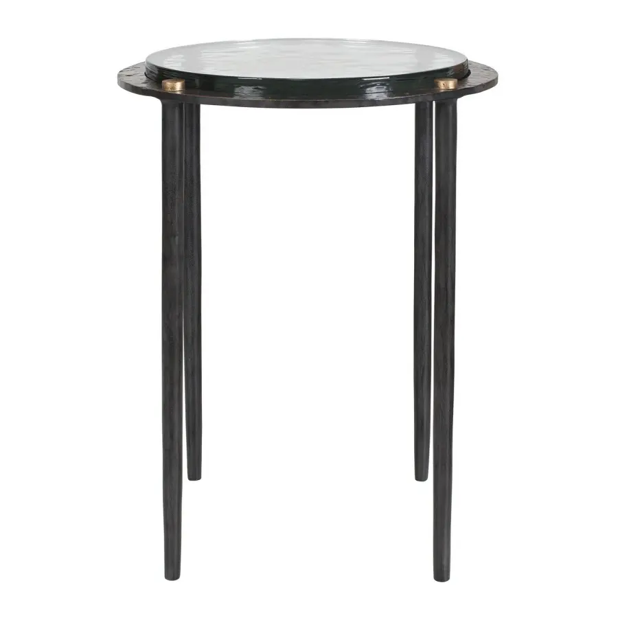 Kennington Accent Table in Antique Brass
