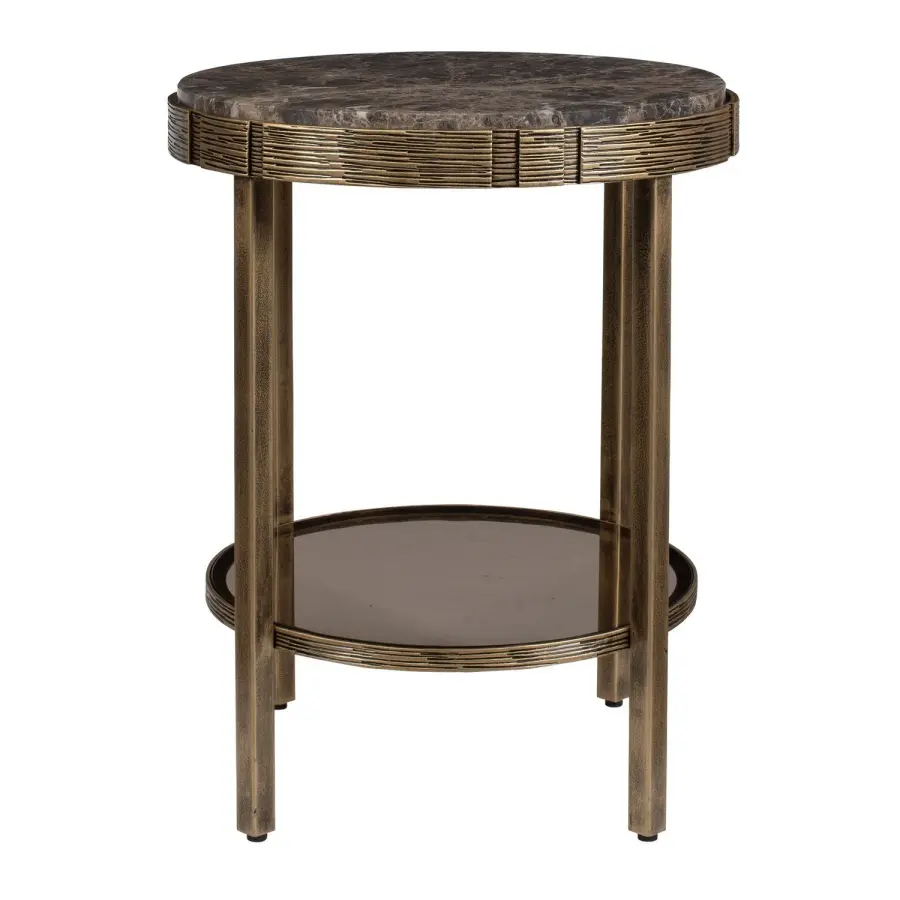 Cusano Accent Table in Antique Brass