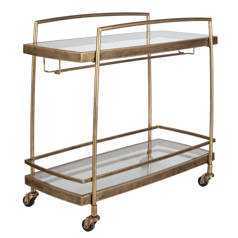 Scarritt Bar Cart in Antique Brass