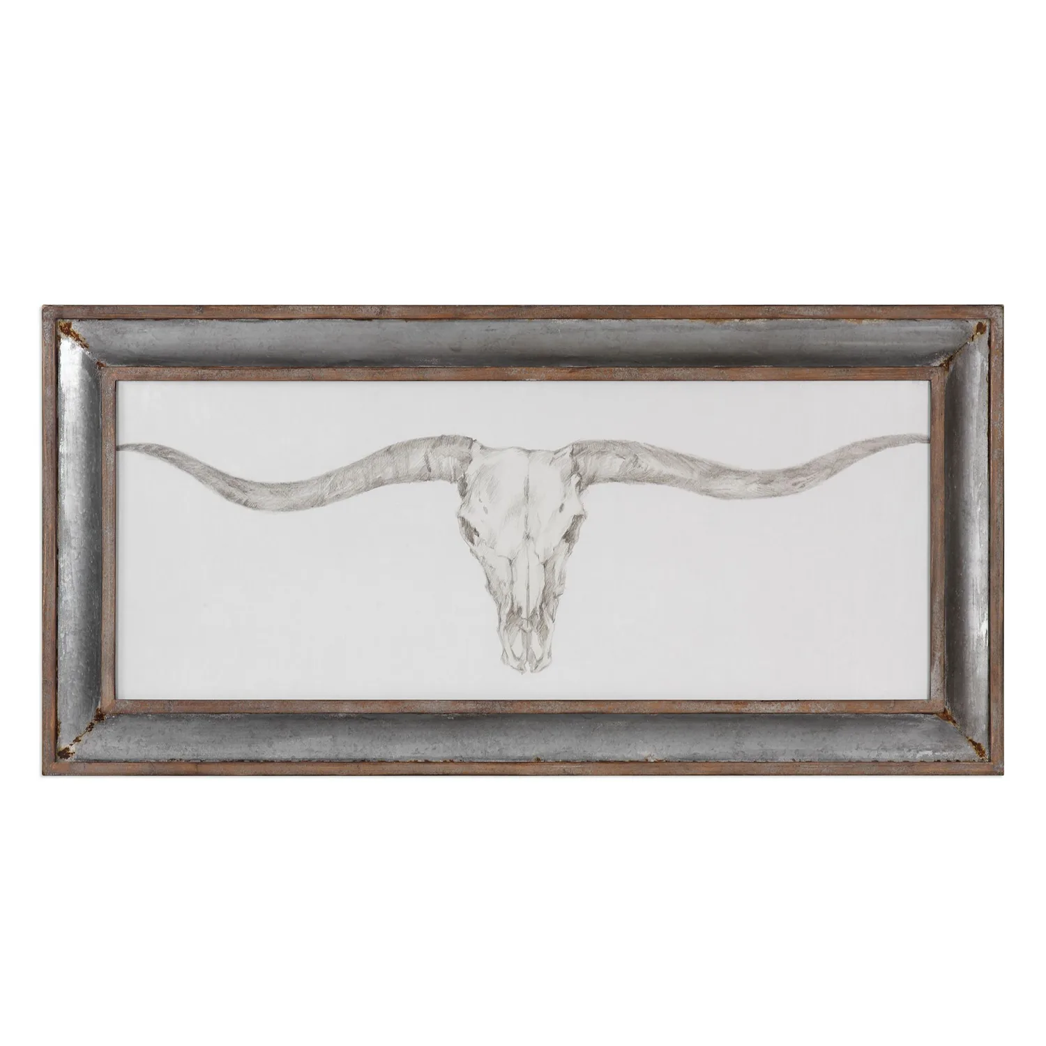 Western Skull Mount Wall Art in Barnwood