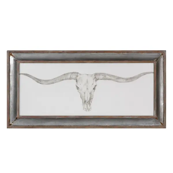 Western Skull Mount Wall Art in Barnwood