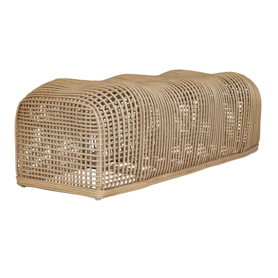 Tino Sculptural Rattan Bench in Natural