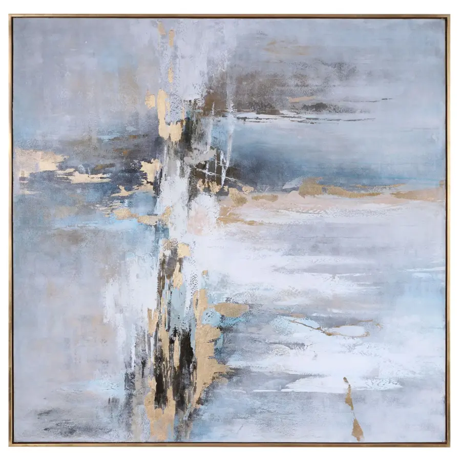Road Less Traveled Abstract Art in Antique Gold Leaf