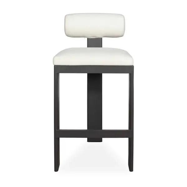 Designed To Bring Contemporary Style To Your Outdoor Oasis, The Bolster Back Outdoor Bar Stool Features A Sleek Java Black, Powder Coated Aluminum Frame Suspending A Floating Bolster Back Pillow. Upholstered In A Textured Oyster White Solution Dyed Acrylic Fabric Designed To Withstand The Moisture And Dirt That Comes With Outdoor Use. Collection: Bolster Back Finish: Black Width: 20.00" Height: 42.50" Length: 22.25" Weight: 19.30 lb Material: Metal Aluminium With Fabric Crescent Cloud Dancer Country of Origin: Indonesia Safety Rating: Indoor/Outdoor