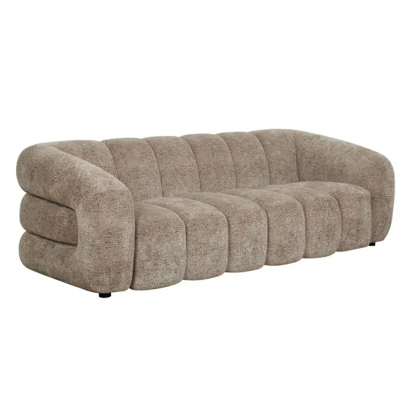 Lavishly Designed With Substantial Channel Tufting, This Sofa Offers Both A Luxurious Aesthetic And An Unparalleled Level Of Comfort. Upholstered In A Heavily Textured Sand Chenille With A Rich, Mocha Ground. Collection: Modella Finish: Mocha Width: 92.50" Height: 28.70" Length: 41.40" Weight: 121.55 lb Material: FABRIC,FOAM,PLYWOOD,RUBBER WOOD Country of Origin: China Safety Rating: Indoor Only