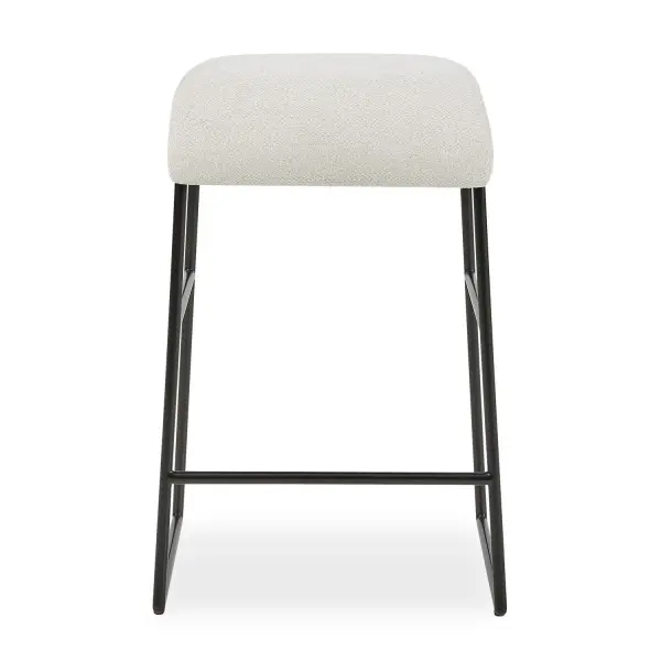 The Arcane Counter Stool Features A Gracefully Curved Cushion That Provides Both Comfort And Style, Upholstered In A Bleach Cleanable Solution Dyed Polyester In Lightly Textured Ecru, Resting Upon A Matte Black Metal Frame. Collection: Arcane Designer: Matthew Williams Finish: Matte Black Width: 17.00" Height: 26.00" Length: 17.50" Weight: 11.00 lb Material: Bentwood,Z-Wovens - Sunbelievable Rock - Ecru Fabric + Foam,Metal Tube Country of Origin: Vietnam Safety Rating: Indoor Only