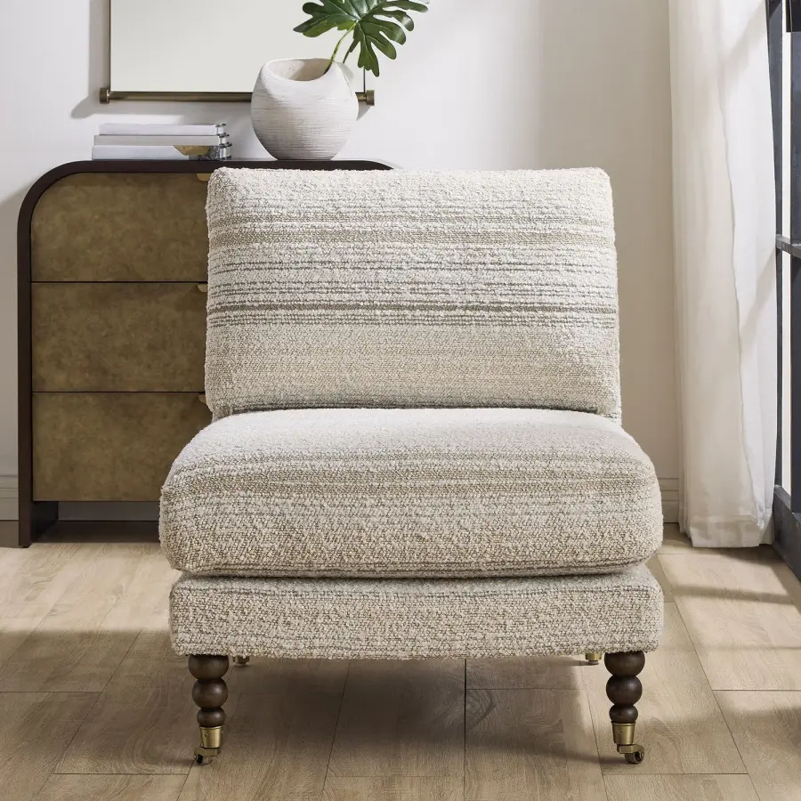Chatsworth Accent Chair in Warm Walnut with Brass