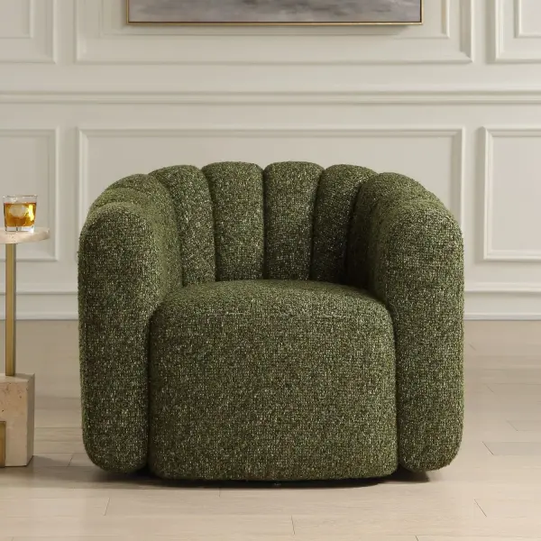 Lenoir Swivel Chair in Natural Boucle
