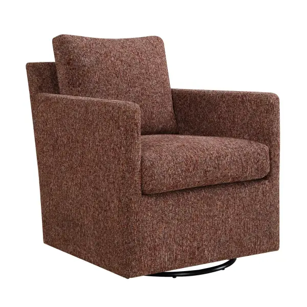 The Tisdell Features Comfortable Box Cushions And A Swivel Gliding Base, Making It The Perfect Place To Relax. Upholstered In A Woven, Slubbed Chenille In Tones Of Canyon And Blush With Accents Of Navy. Collection: Tisdell Designer: Matthew Williams Finish: Canyon And Blush With Accents Of Navy Width: 26.50" Height: 33.00" Length: 31.50" Weight: 50.83 lb Material: Plywood, Hardwood, Fabric, Foam, Hardware Country of Origin: China Safety Rating: Indoor Only