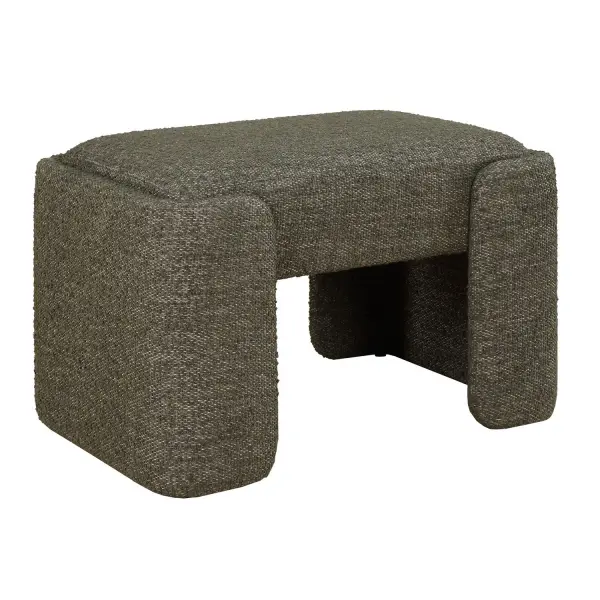 Defined By Its Bold Architectural Silhouette And Modern Rounded Corners, The Angus Small Bench Serves As Functional Seating Or A Standalone Accent Piece. Fully Upholstered In A Textured Kale Green Boucle. Collection: Angus Designer: Grace Feyock Finish: Green Width: 26.50" Height: 19.00" Length: 18.50" Weight: 25.00 lb Material: PLYWOOD, PINE, POLYESTER, FOAM, IRON Country of Origin: China Safety Rating: Indoor Only