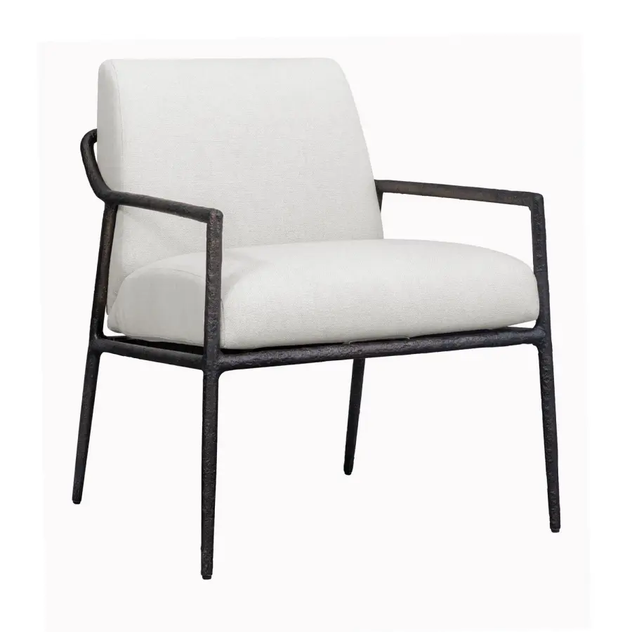 Thayer Outdoor Lounge Chair in Java Cast Aluminum with Oyster White Cushion