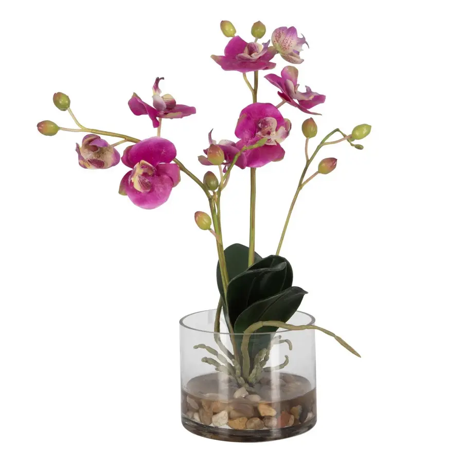 Uttermost Glory Orchid Fuchsia Faux Orchid Arrangement in Glass Container