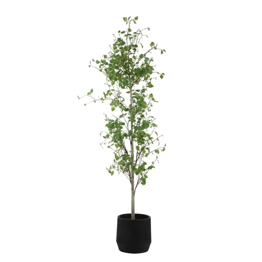 Uttermost Boreal Tree in Aged Gray Faux Birch Tree with Concrete Planter