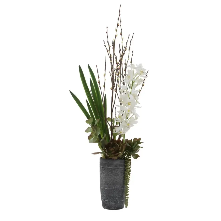 Uttermost Eterna Orchid Vase Centerpiece in White