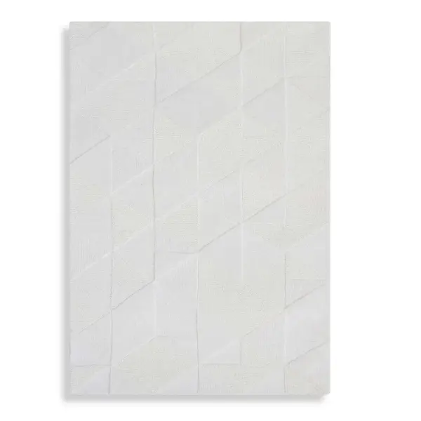 This Hand Tufted Rug Features Geometric Patterns In Various Pile Heights And Multiple Construction Methods Ranging From Looped Pile To High And Low Sheared. Collection: La Veta Finish: Ivory Width: 72.00" Height: 108.00" Length: 1.00" Weight: 48.00 lb Material: Wool Country of Origin: India Safety Rating: Indoor Only
