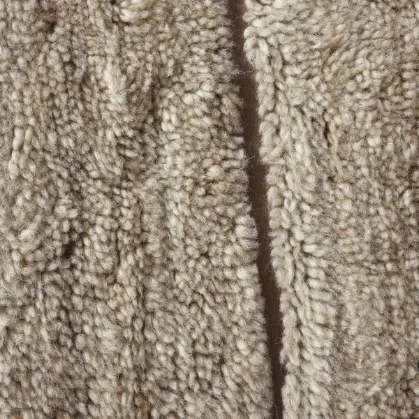 The Kenyan Rug Features Tufted Construction Using Undyed Wool In Beige And Brown Tones, Showcasing A Geometric Cutout Pattern With Complementing, Warm Chocolate Cotton Backing For A Casual Contemporary Feel. Collection: Kenyan Finish: Beige, Brown, Chocolate Width: 72.00" Height: 108.00" Length: 0.38" Weight: 40.00 lb Material: WOOL Country of Origin: India Safety Rating: Indoor Only