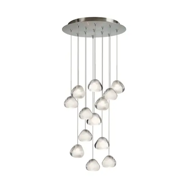 Stunning 13-Light Statement Chandelier with Artistic Glass Design