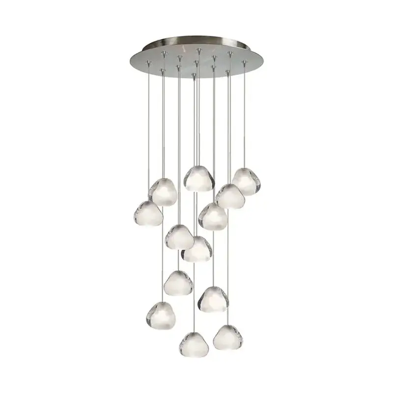 Stunning 13-Light Statement Chandelier with Artistic Glass Design