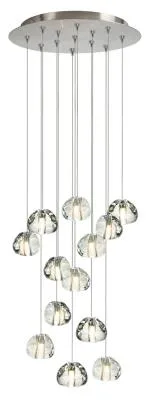 Blob II 13-Light Chandelier in Satin Nickel with Clear Glass