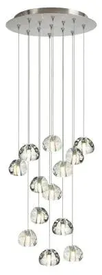 Blob II 13-Light Chandelier in Satin Nickel with Clear Glass