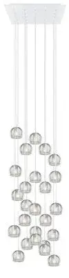 Gracie 25-Light Chandelier in White with Frosted Glass