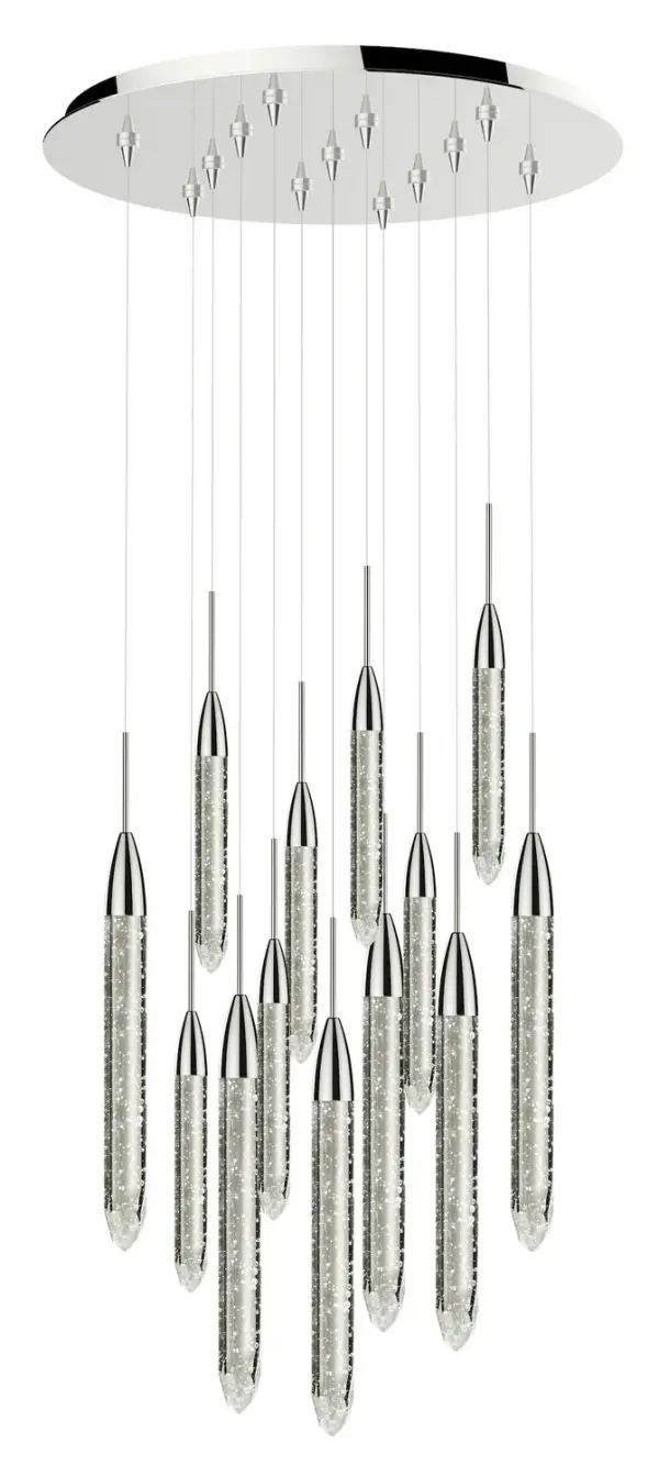 This substantial 13-light chandelier makes a bold statement in large spaces. With multiple light sources, it provides excellent illumination while serving as a dramatic focal point for dining rooms and entryways.