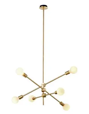 Chandelier Stria Brushed Brass E26 Retro 60W