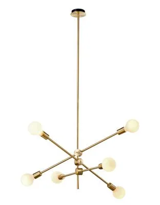 Stria 6-Light LED Chandelier in Brushed Brass
