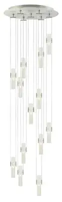 13-Light Frosted Glass Chandelier in Satin Nickel