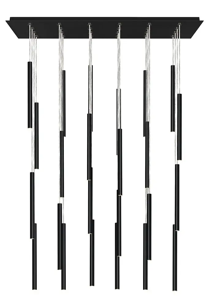 Striking 24-Light LED Chandelier with Modern Cylinder Design