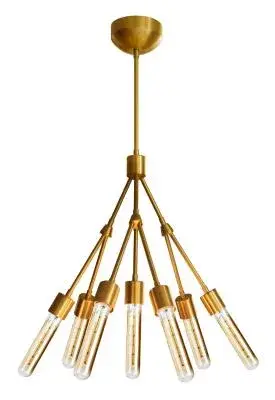 Stilt 7-Light Chandelier in Brushed Brass