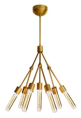 Stilt 7-Light Chandelier in Brushed Brass