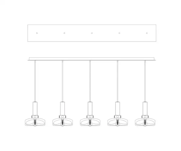 Volk 5-Light Chandelier in Brushed Brass