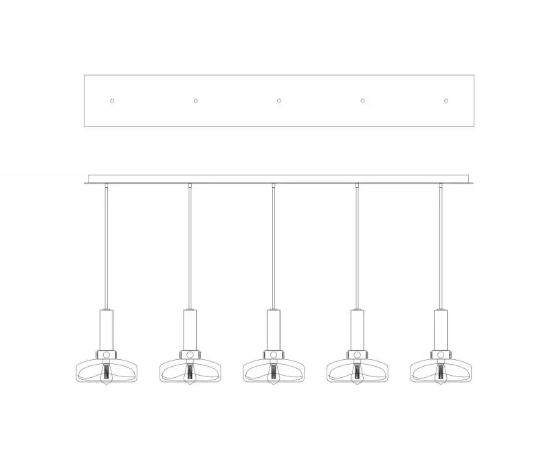 Volk 5-Light Chandelier in Brushed Brass