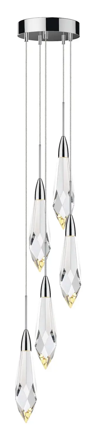 Classic Five-Light Chandelier with Polished Chrome Finish