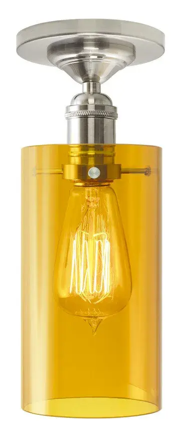 Retro Ceiling Mount Cylinder in Amber