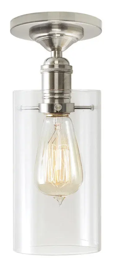 Retro Clear Glass Cylinder Ceiling Mount