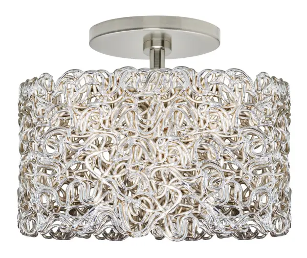 The Dazzle Ceiling Mount Spaga delivers contemporary style in a compact 8-inch profile. Its silver finish adds modern elegance to hallways, closets, and smaller rooms where ceiling clearance is essential.