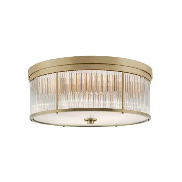 The CL923 combines contemporary styling with practical flush-mount design. Its brushed brass finish adds warmth while the included LED bulbs provide energy-efficient illumination perfect for low-ceiling spaces.