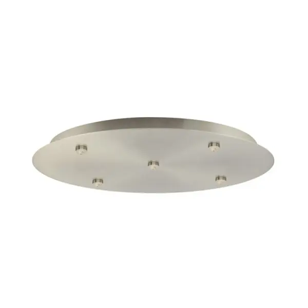 This 5-light round canopy offers exceptional flexibility for creating custom pendant lighting arrangements. Compatible with multiple finish options and both LED and halogen fixtures, it's perfect for dining rooms and kitchen islands.
