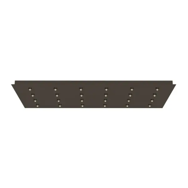 Professional-grade rectangular canopy supporting up to 24 pendant lights with EZ Jack quick-connect system. The 18" x 46" platform enables dramatic linear installations over dining tables, kitchen islands, or commercial spaces.