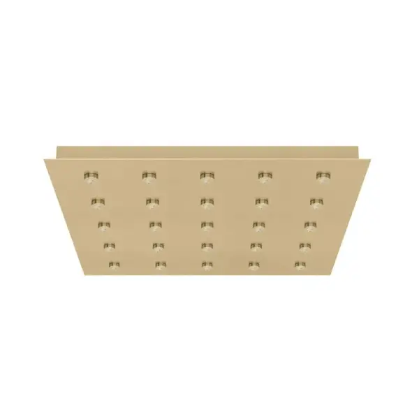 This square multi-port canopy enables dramatic custom lighting installations with 25 connection points. Perfect for creating statement lighting clusters in large spaces with multiple finish options to match any décor.