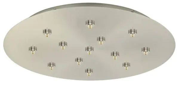 This large-scale canopy plate accommodates up to 13 pendant lights, ideal for creating dramatic lighting installations in spacious residential and commercial settings. Perfect for grand dining rooms and hotel lobbies.