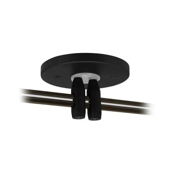 This 4-inch remote canopy provides dual power feed capability for monorail track systems, offering installation flexibility and clean ceiling integration. Available in three versatile finishes to match any décor.