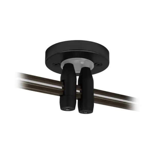 This 2-inch remote canopy provides dual power feed capability for monorail track systems, offering installation flexibility and clean ceiling integration. Available in three designer finishes to match any décor.