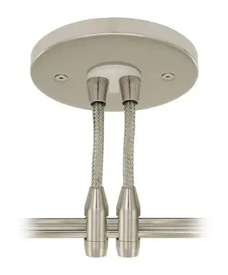 Monorail Dual Feed Remote Canopy 4" Satin Nickel Flexible 28" Feeds