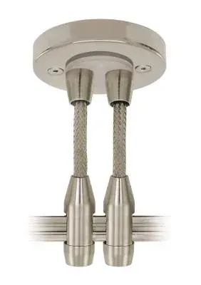 Monorail Dual Feed Remote Canopy 2.75" Satin Nickel Flexible 28" Feeds